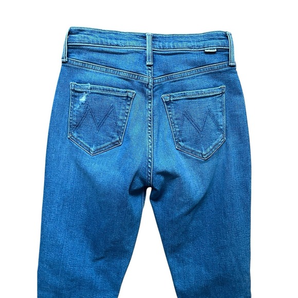 MOTHER The Tripper Ankle Fray Jeans Women Size 24 Blue Denim High Rise Flare - Picture 4 of 8